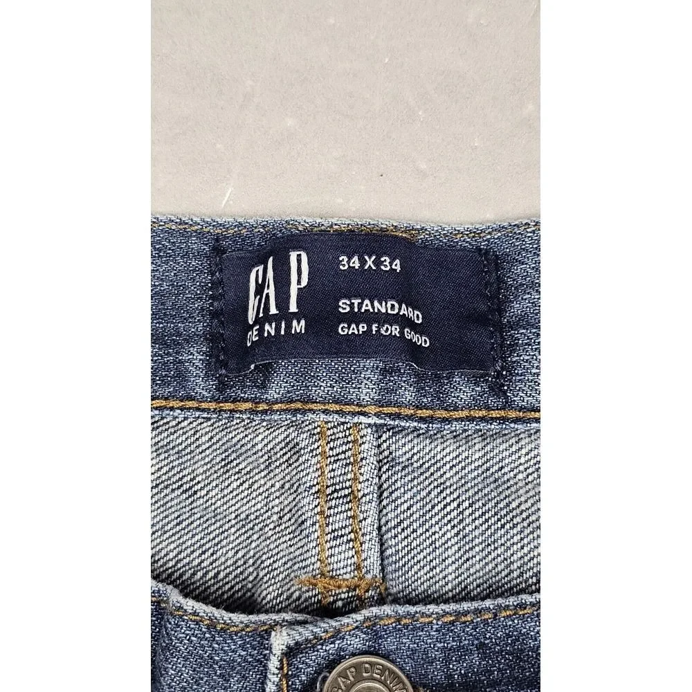 Gap Jeans Mens 34x34.‎ Vintage Standard 1969 Faded Blue Denim.